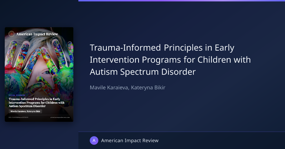 Trauma-Informed Principles in Early Intervention Programs for Children ...