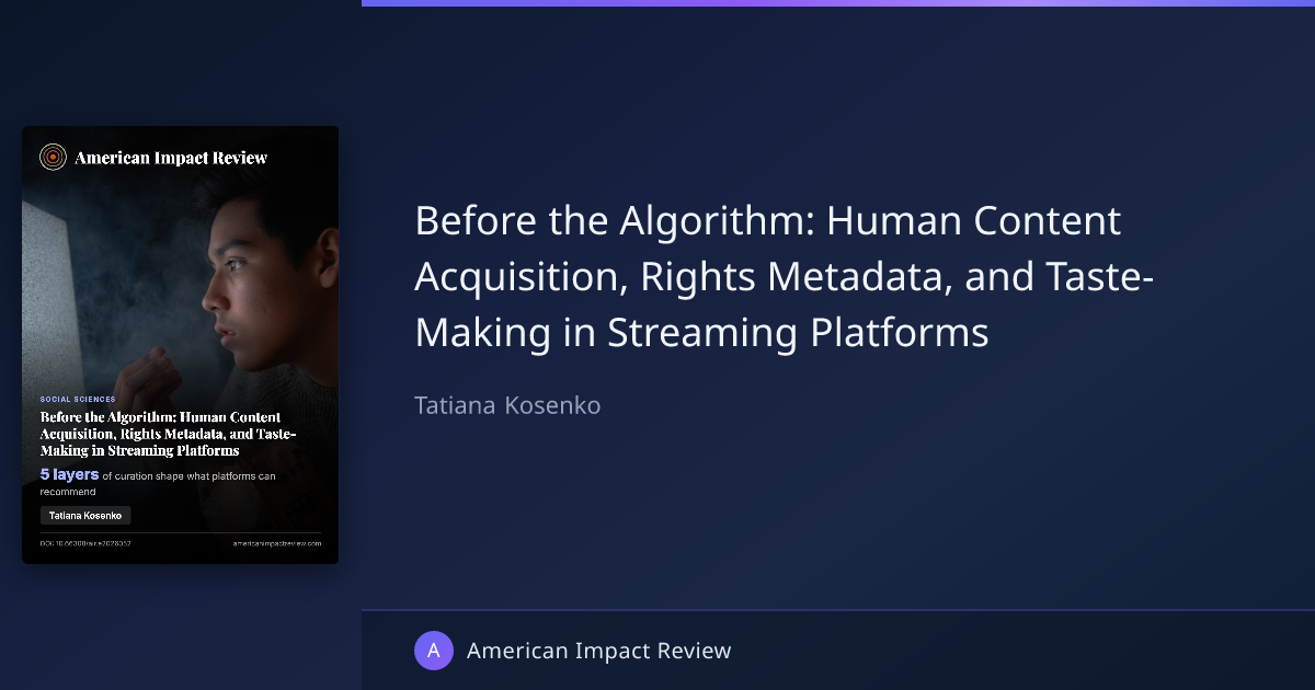 Before the Algorithm: Human Content Acquisition, Rights Metadata, and ...